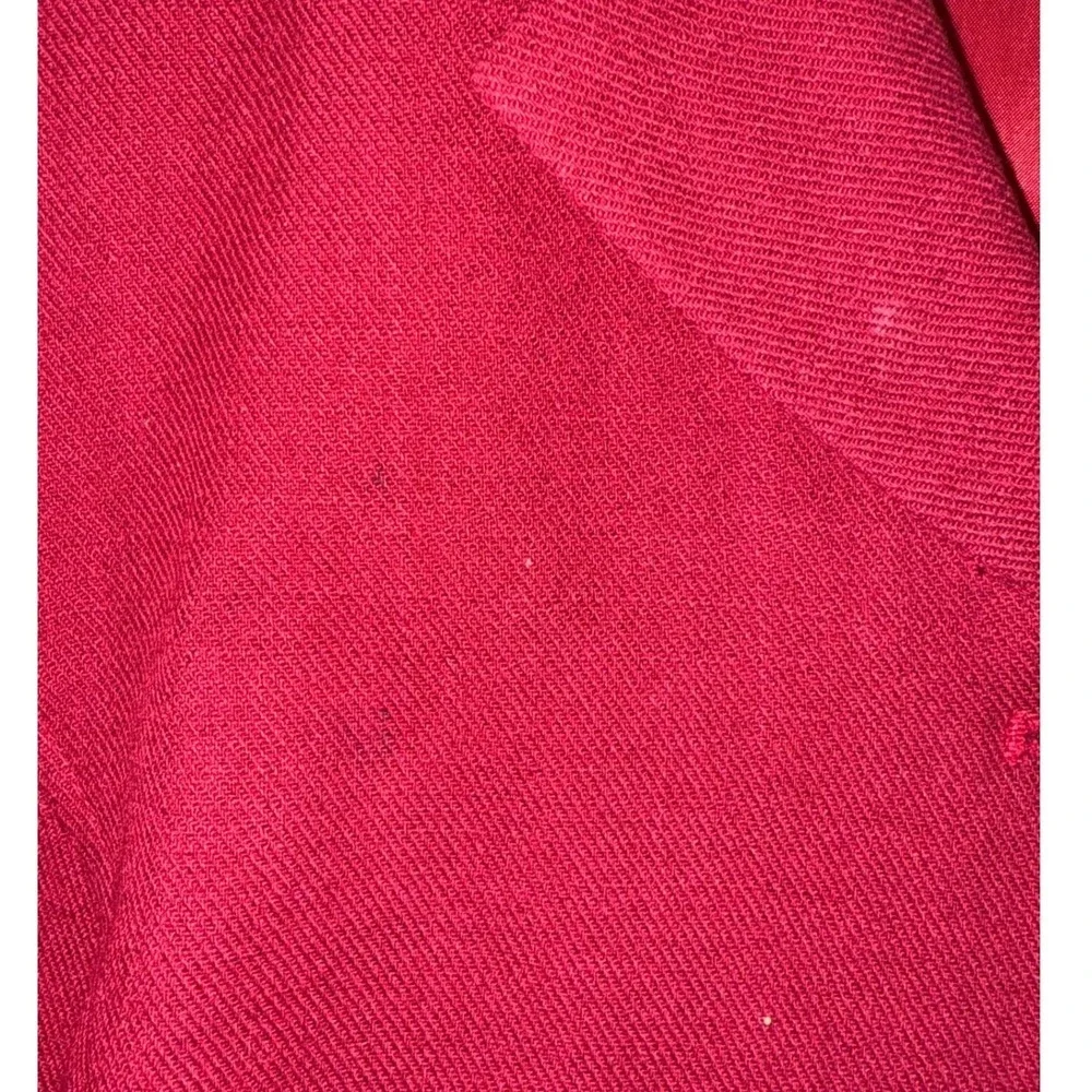 Dressbarn Red Blazer Jacket 3/4 Sleeve Single Breasted Classic Office 16W - Picture 8 of 12